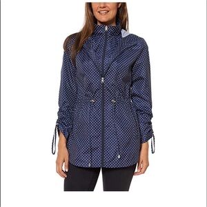 Jones New York Navy Polka Dot Utility Jacket